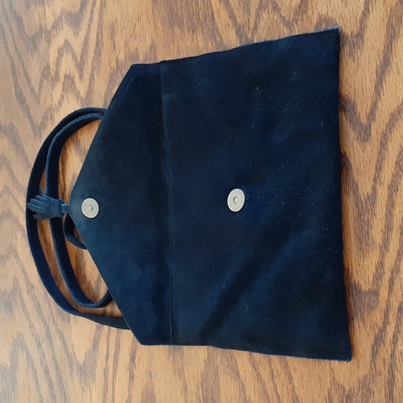Roost black suede tasseled crossbody bag - Picture 8 of 10